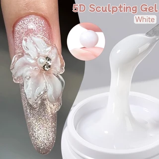 【Local】UR SUGAR 3 ชิ้นสีขาวใส Non Stick ชุดเจลแกะสลักมือ 5D Embossment วาด Solid Extension เล็บเจล Polish Chrome ฐานเจลชุด