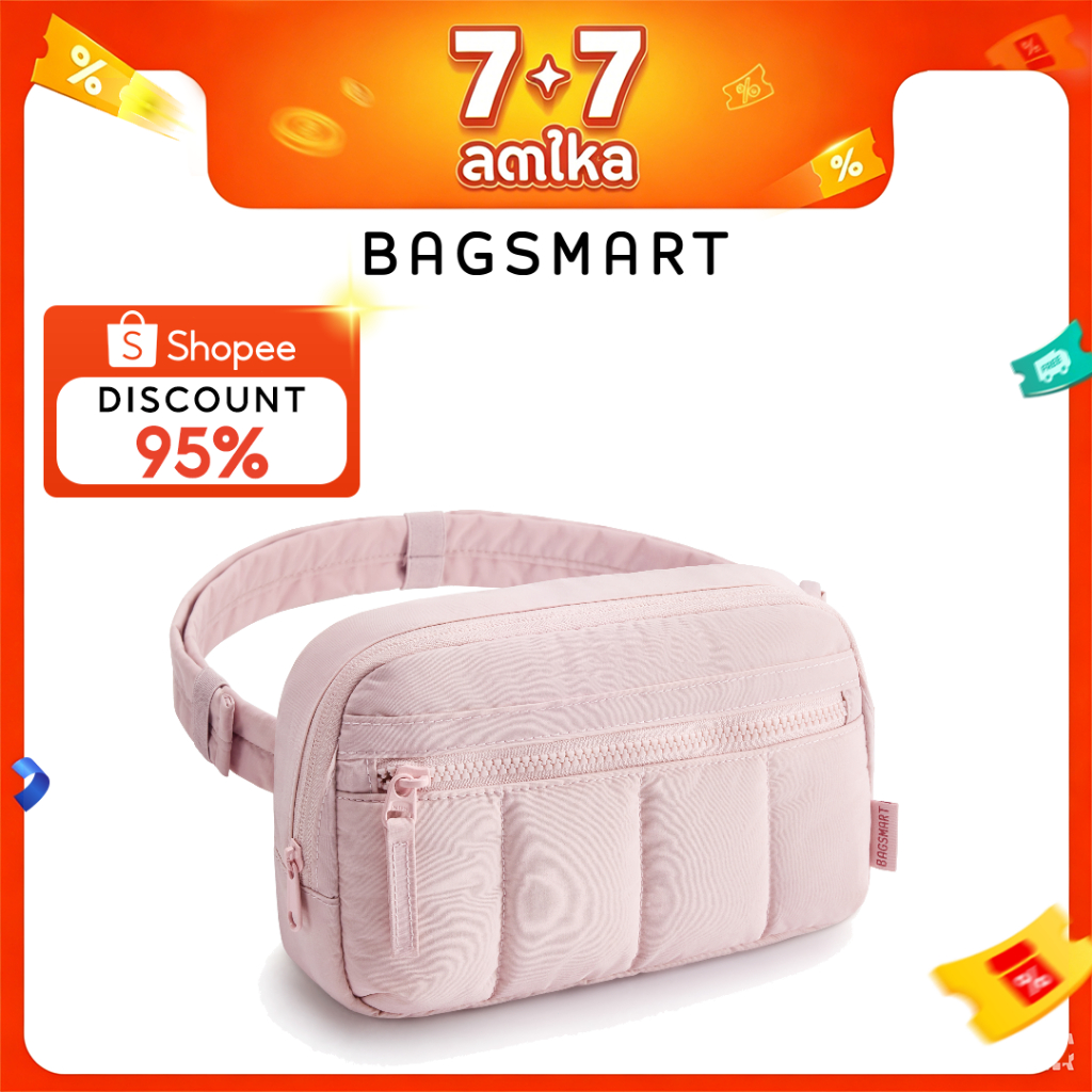BAGSMART Crossbody Bag Chest Beg Puffy Unisex Fashion Waist Pack Shoulder Sling Bag 2.2L Lightweight
