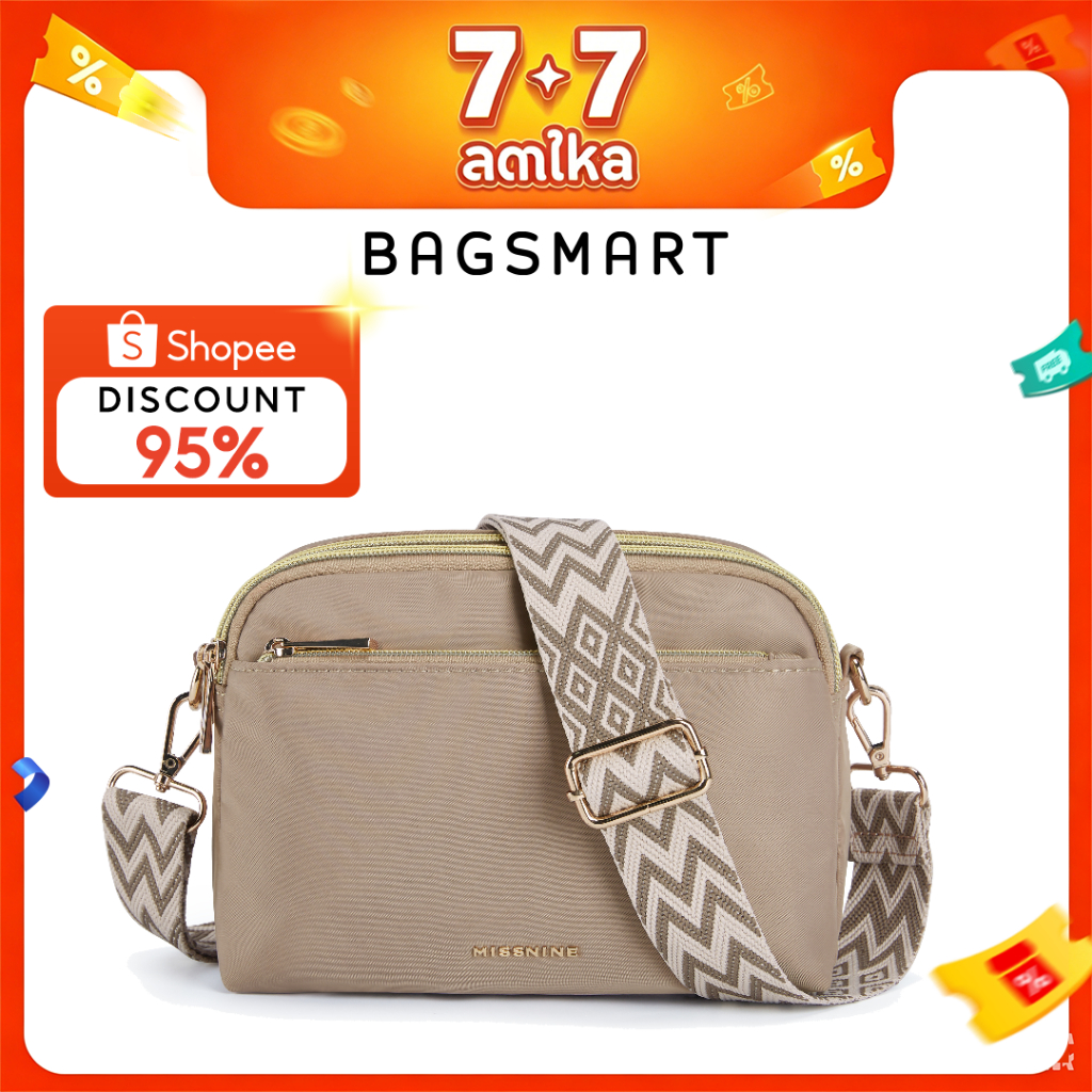 BAGSMART กระเป๋าสะพายขนาดเล็กสำหรับผู้หญิง กระเป๋าสะพายไหล่ปรับได้ กระเป๋าหน้าอกแบบพกพา กระเป๋าเดินทางแบบสบาย ๆ กระเป๋าสะพาย