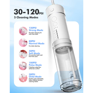 [ลดล้างสต๊อก] 【Clearance Sale】COD 2 ปี - Bezvoi Y825 Water Flosser ไร้สาย Travel, Mini Oral Irrigator พร้อมถังน้ํา Telescopic, 6 เคล็ดลับ Jet 2 Mins Power off