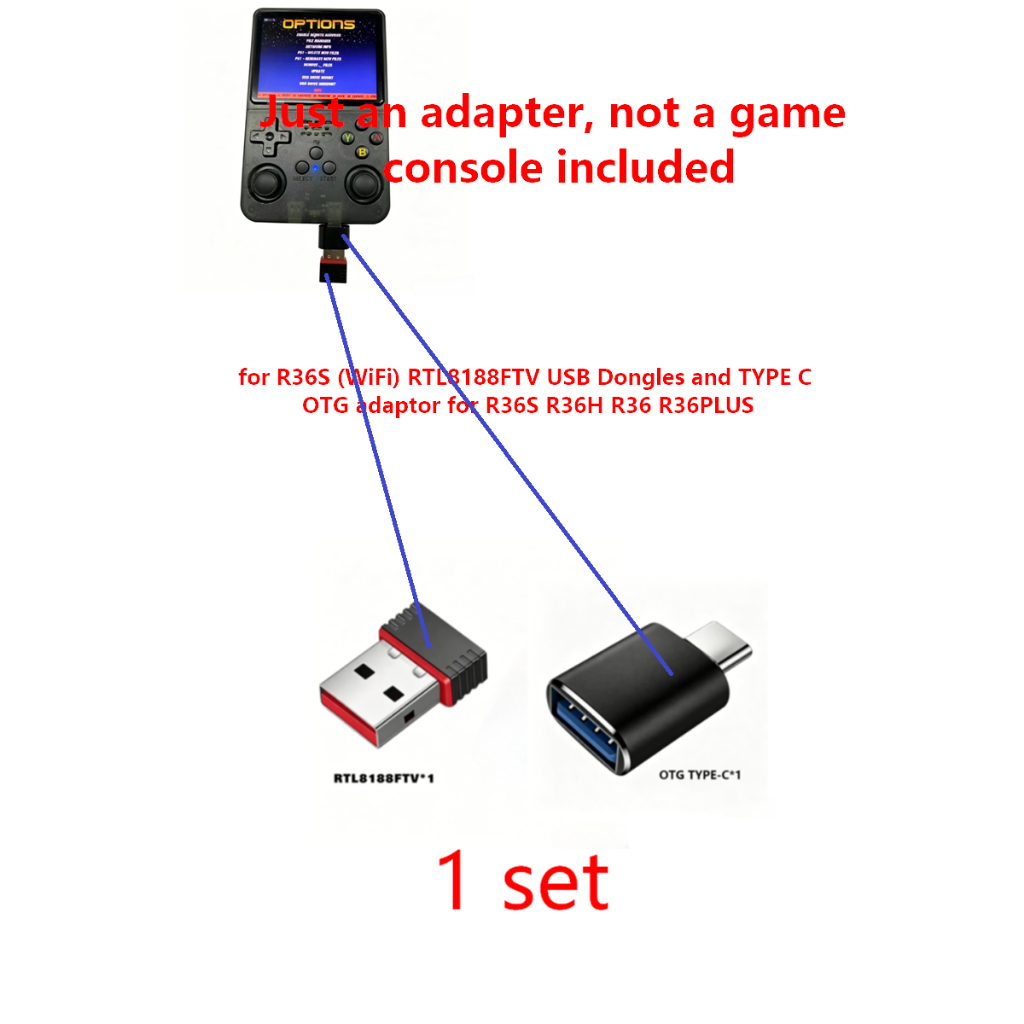 สําหรับ R36S (WiFi) RTL8188FTV USB Dongles และ TYPE C OTG adaptor สําหรับ R36S R36H R36PLUS