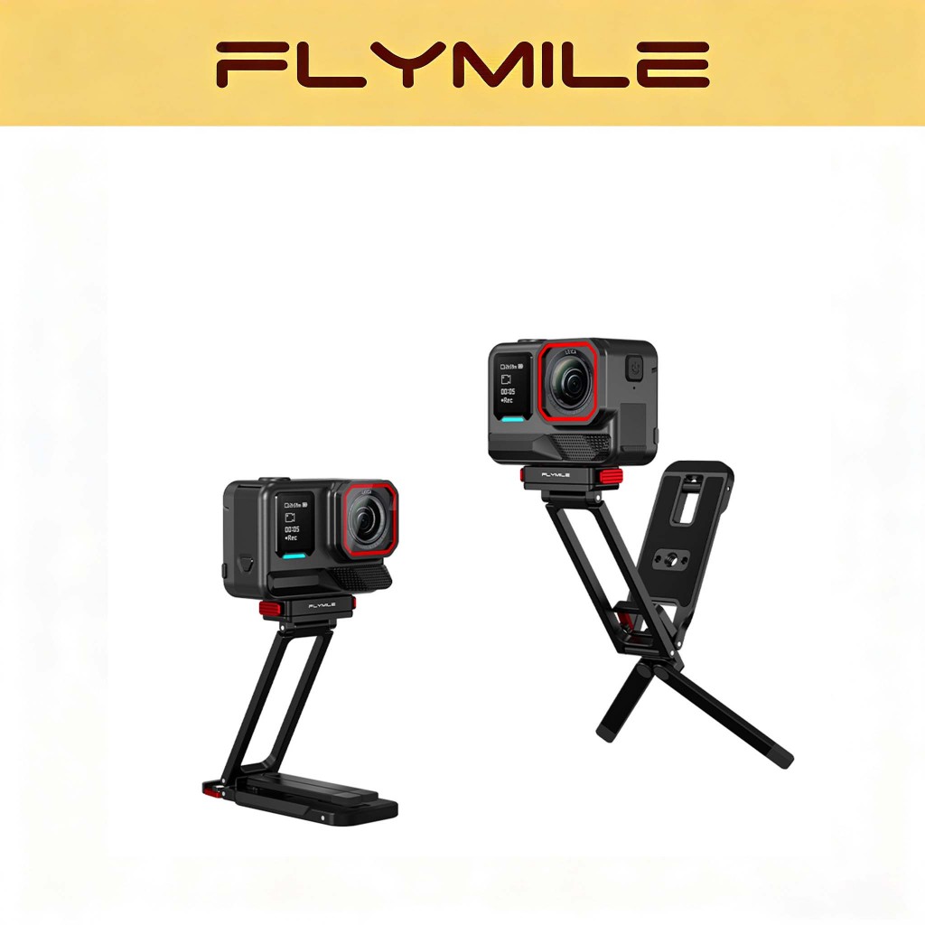 Flymile โลหะแม่เหล็ก Quick-Release ขาตั้งกล้องสําหรับ Insta360 Pro 2/X5/X6 อุปกรณ์เสริม 1/4 สกรูสําหรับโต๊ะ Gym ขาตั้งกล้องขยายเสาพับแบบพกพา Vlog เกียร์สําหรับการเดินทาง