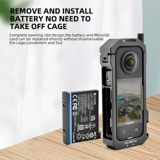 โลหะสําหรับ Insta360 X3 อลูมิเนียมทนทานกรอบกรง Insta360 X3 อุปกรณ์เสริม