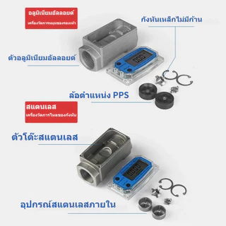 【จัดส่งจากประเทศไทย】PICKZEN Digital Turbine Flow Meter ความแม่นยําสูง Petrol น้ํามันก๊าด Methanol น้ํา 1/1.5/2 นิ้ว Sensor Counter