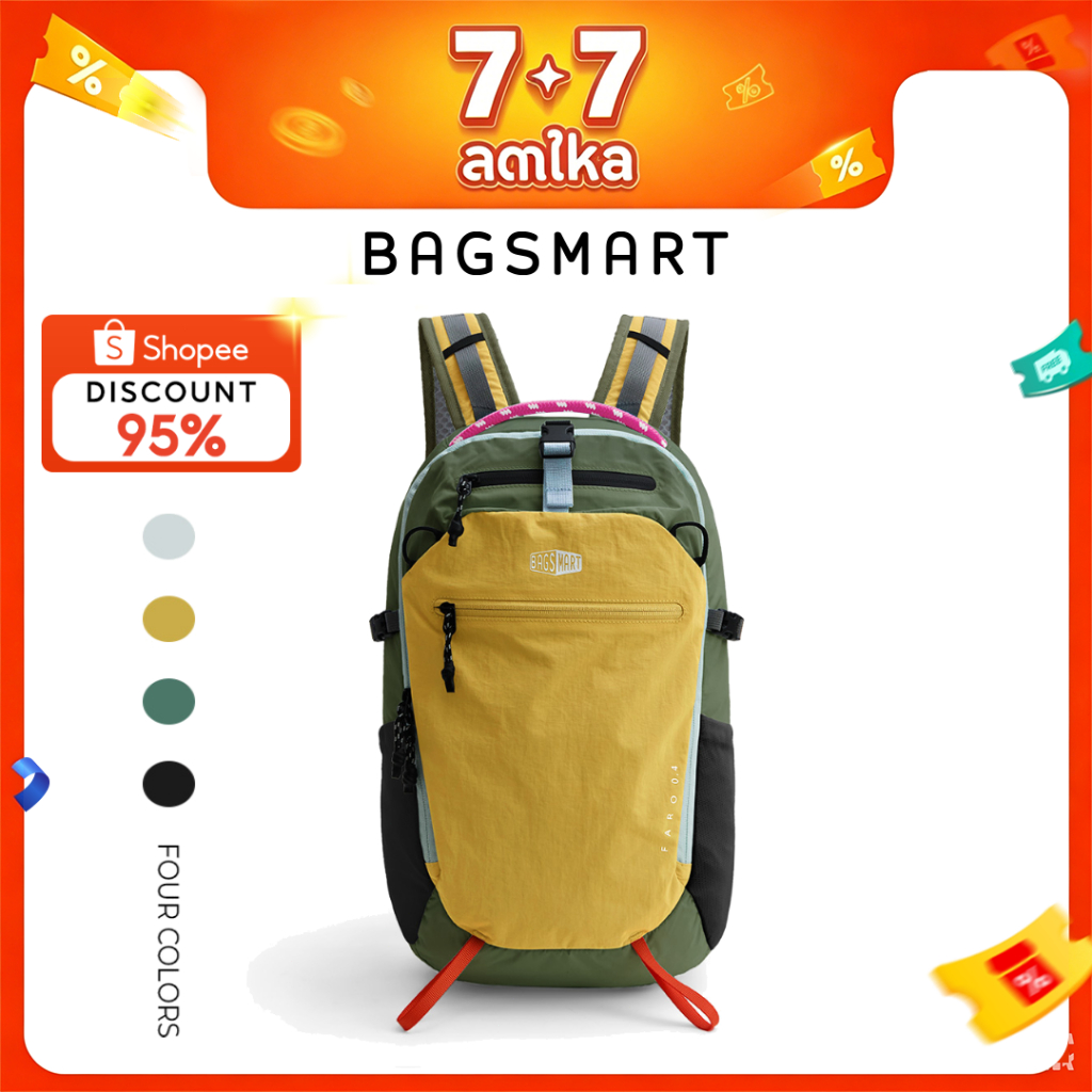 BAGSMART กระเป๋าเป้สะพายหลังกลางแจ้งเดินป่า 20L กระเป๋าเป้สะพายหลังปีนเขาน้ําหนักเบากันน้ํา Unisex