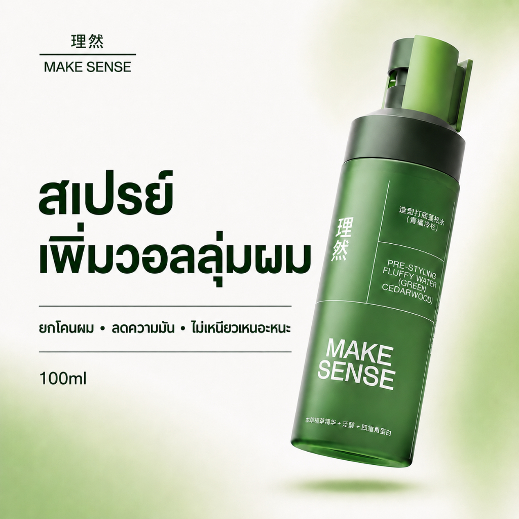 LIRAN MAKESENSE สเปรย์เพิ่มวอลลุ่มผม 100ml สเปรย์ยกโคนผม ลดความมัน จัดทรงง่าย ลุค Sea Salt Spray