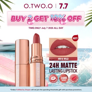 O.TWO.O Matte Lipstick Misty Kiss Lock Color Silky 24H Long Lasting Lip Makeup