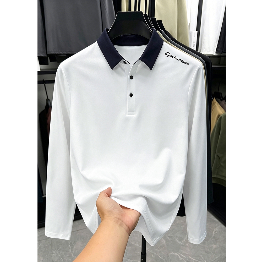 ฤดูร้อนเสื้อผ้ากอล์ฟรุ่นใหม่สําหรับผู้ชาย-คอวีแขนยาวสบายและทันสมัยอเนกประสงค์ระบายอากาศแห้งเร็วดูดซับความชื้นเสื้อกีฬาคุณภาพสูง