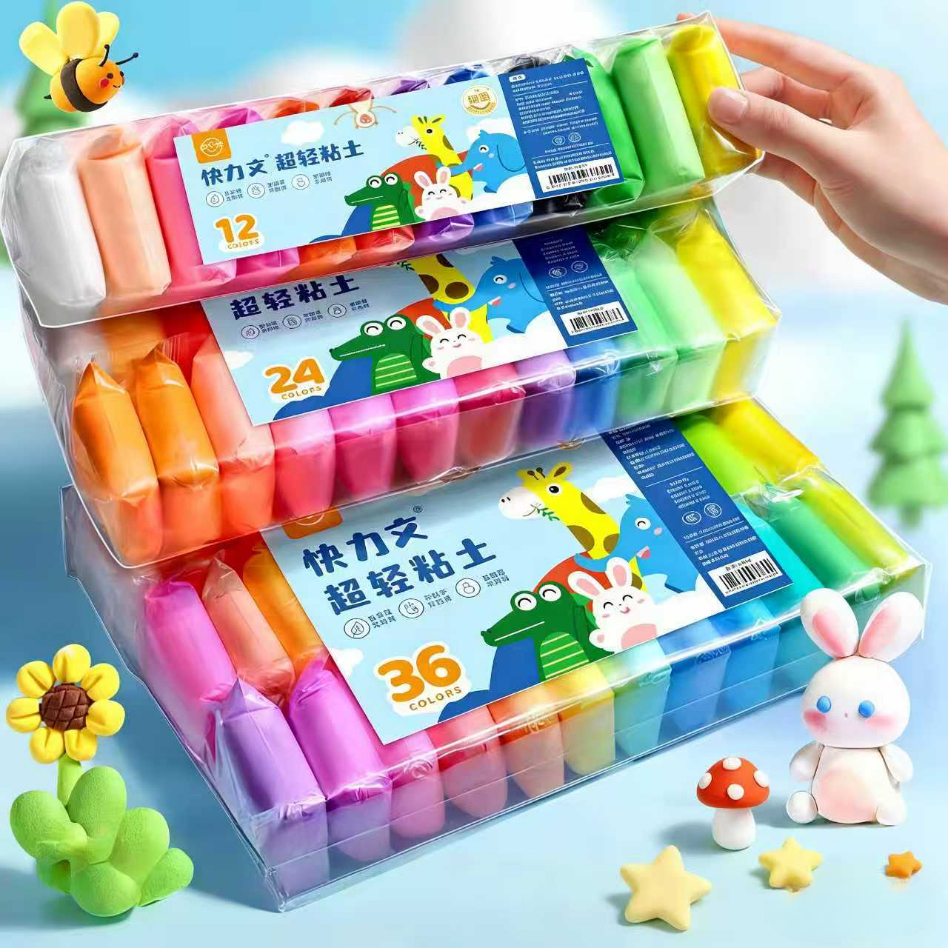 DIY ดินน้ำมัน ดินเบา ดินเบา 12/24/36/48 สี ดินเบาเกาหลี ของเล่นเด็ก แฮนด์เมด ปลอดสารพิษ  โคลนอวกาศ ดินน้ํามันสําหรับเด็ก ของเล่น