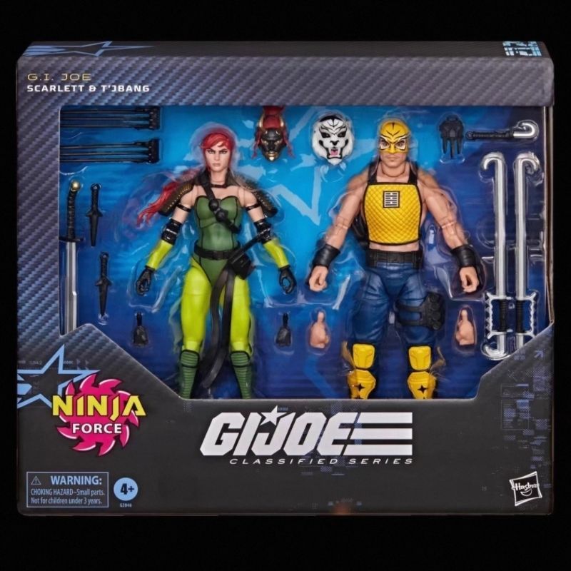 6 นิ้ว GI Joe Classified Series 212 Ninja Force Scarlett และ TJbang ชุดแอ็คชั่นสะสม 2 แพ็คโดย Hasbro