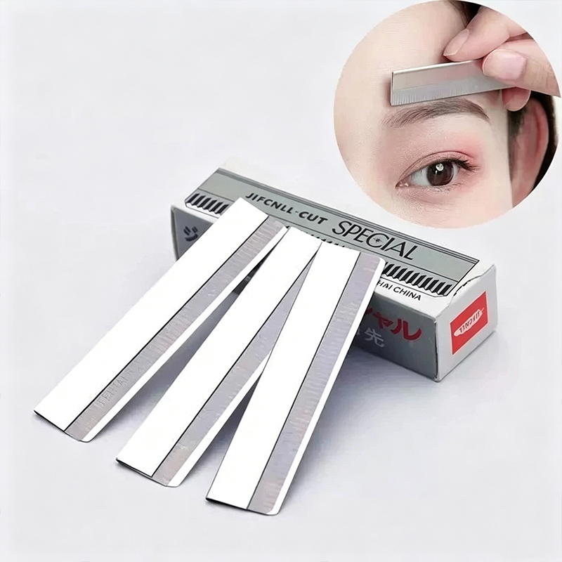 สแตนเลสมีดโกนคิ้วใบมีด 10 ชิ้นทิ้งคิ้วTrimmerใบมีดProfessional Facial Shaperใบมีดผู้หญิงแต่งหน้ากําจัดขนแต่งหน้าเครื่องมือความงาม