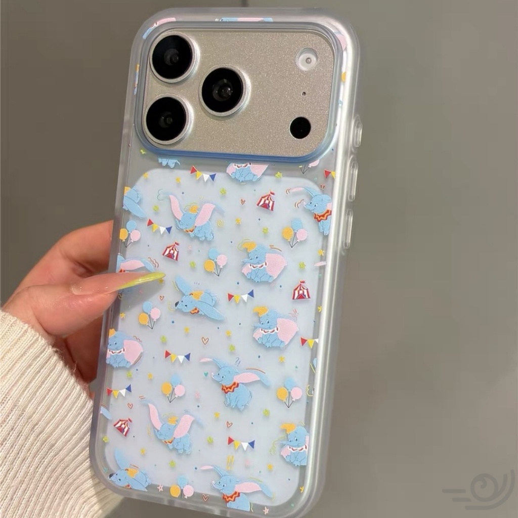 น่ารักการ์ตูนช้างโปร่งใส Matte เคสโทรศัพท์กันกระแทกปกหลังสําหรับ iPhone 17 16 15 Pro Max 17Pro Max