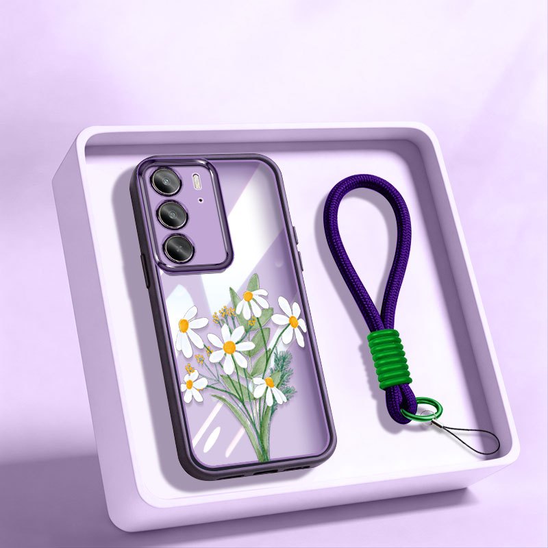 YBDเคสโทรศัพท์สําหรับOPPO A5 A5i Pro 5G A6i A5M Minimalist Daisy Forget-Me-ไม่ดอกไม้โปร่งใสเคสโทรศัพ