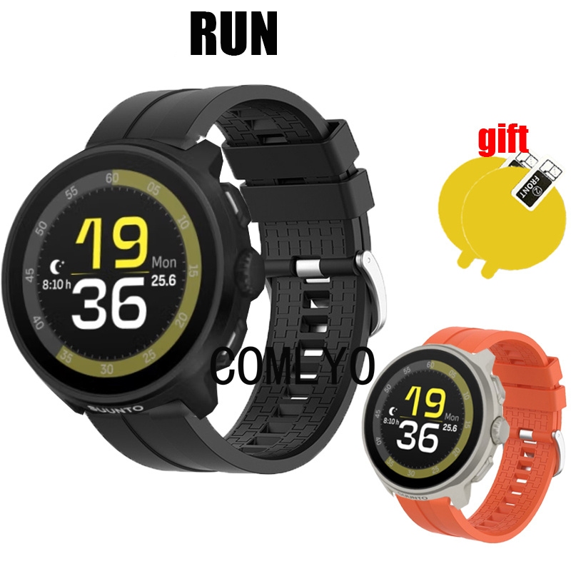 สําหรับ SUUNTO RUN สายนาฬิกาอัจฉริยะซิลิโคนนุ่มผู้หญิงผู้ชายนาฬิกากลางแจ้ง Band ฟิล์มกันรอยหน้าจอ