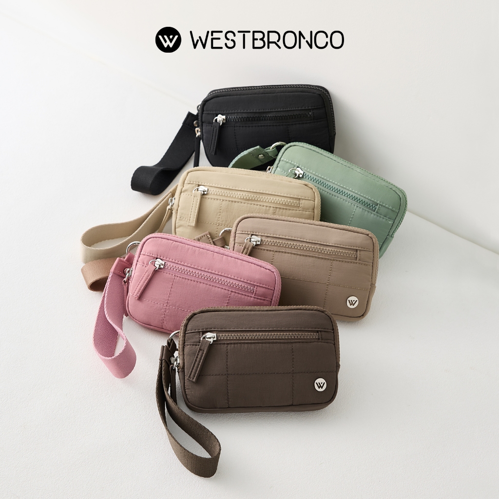 WESTBRONCO รุ่นWestlet (เวสเล็ต)กระเป๋าสตางค์แบบคล้องข้อมือสำหรับผู้หญิง ผลิตจากผ้าไนลอน สามารถสแกนข้อมูลบัตรได้ (RFID) มาพร้อมช่องซิป 3 ช่อง เหมาะสำหรับพกพาใส่บัตร โทรศัพท์ และของใช้ระหว่างเดินทาง