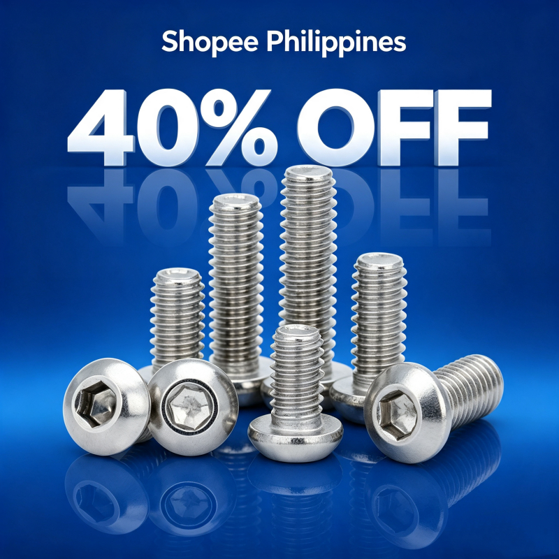 COD สกรูหัวกลมหกเหลี่ยม ISO7380 สแตนเลส316 Round Head Hex Socket Screw M4 M5 M6 M8 M10 ยาว 6-100 มิล