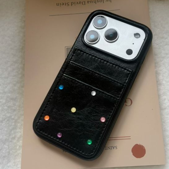 NookShellN สี Dot Card Slot หนังสําหรับ iPhone17PM 17Pro 17 16PM 16Pro 16 15PM 15Pro 15 14PM 14Pro 1