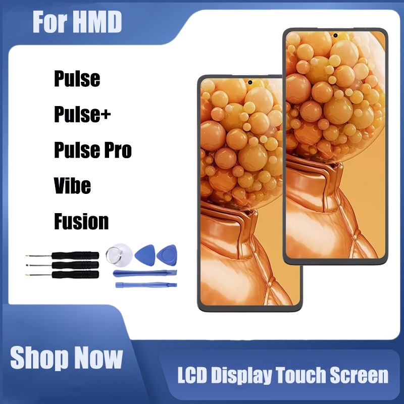 สําหรับ HMD Pulse Pulse + Pulse Pro Vibe Fusion จอแสดงผล LCD Touch Screen Digitizer Assembly Replace