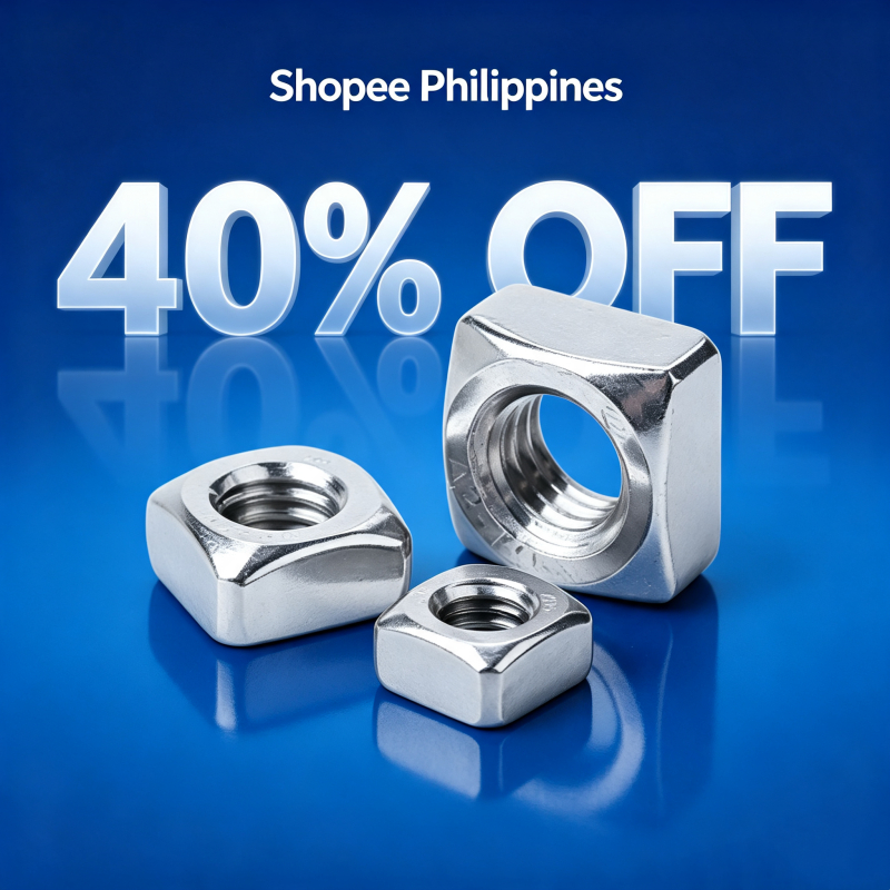 COD น็อตสี่เหลี่ยม DIN557 สแตนเลส316 Stainless Steel Square Nut DIN557 M3 M4 M5 M6 M8 M10 M12 รหัส S