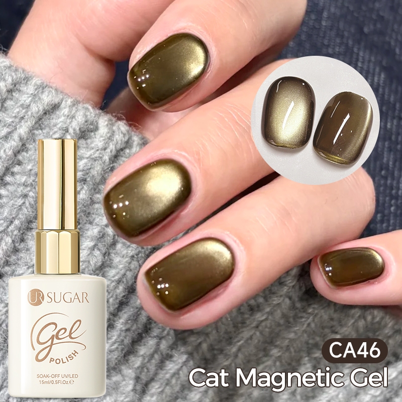 【Local】UR SUGAR 15ml Chase Gold Water LIght Cat Eye Gel ยาทาเล็บประกาย Glitter Magnetic UV Gel Soak Off LED เล็บเล็บ