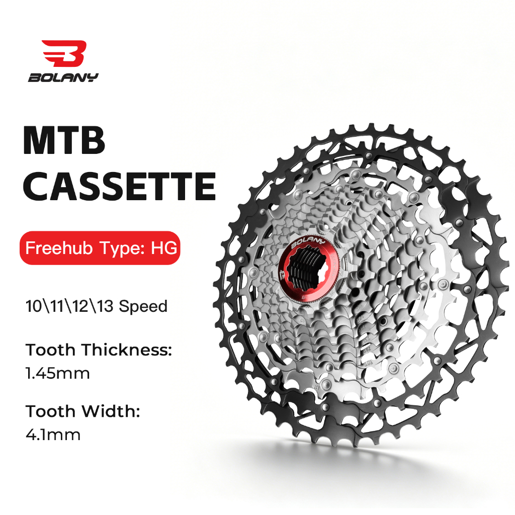 Bolany Cassette HG เฟืองหลังจักรยาน MTB 10/11/12/13 Speed Compatible Shimano SRAM 40T 42T 45T 46T 48T 50T 52T Sprocket