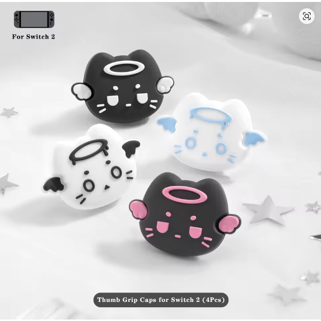 EekShare แมวน่ารักซิลิโคน Thumb Grips สําหรับ Nintendo รูปที่ 6