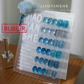 พร้อมส่ง ✨（มี 10 รุ่น）JIAOYANSHE 12 สี ✨รวมถึง สีเจลแคทอายเนื้อซาติน+สีเจลแฟลช+สีเจลกลิซเตอร์ พร้อมชาร์จ มาใหม่
