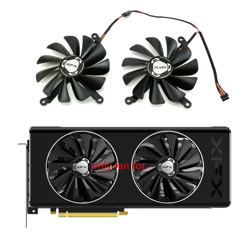 สําหรับ XFX Radeon RX 5700 DD Ultra RX 5700XT THICC II Ultra กราฟิกการ์ด RX5700 XT GPU พัดลม 4PIN 95