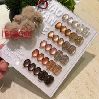 พร้อมส่ง ✨（มี 10 รุ่น）JIAOYANSHE 12 สี ✨รวมถึง สีเจลแคทอายเนื้อซาติน+สีเจลแฟลช+สีเจลกลิซเตอร์ พร้อมชาร์จ มาใหม่