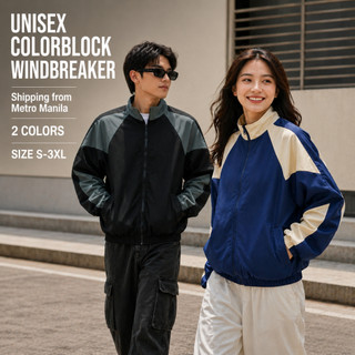 Korean Colorblock Windbreaker Jacket Men Women Windproof Lightweight Casual Sports Jacket Roomier Fit Small Oxford Fabric Smooth Lining Unisex S-3XL Manila Stock