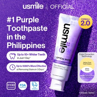 usmile Optical White Toothpaste Purple Color-Corrects Teeth Whitening Fresh Breath Minty Grape 100g