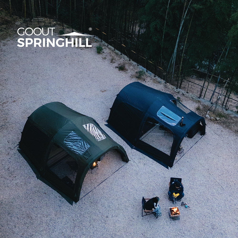 【7-day pre-sale】เต็นท์อุโมงค์ลม Gooutspringhill Xuanyuan - เต็นท์แคมป์ปิ้งสำหรับ 8-10 คน กันน้ำและกันรังสียูวี PU2000 เต็นท์ครอบครัวแบบเสาลมพกพาได้
