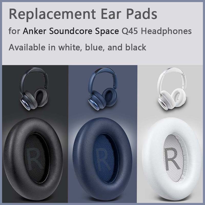 เหมาะสําหรับ Anker Q45 (Soundcore Space Q 45) หูฟัง Earmuffs Soft Protein Leather Ear Pads โฟมฉนวนกั
