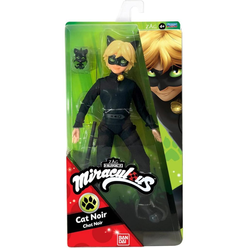 Ladybug Miraculous Cat Noir ตุ๊กตาแอ็คชั่นแมว Noir 11 นิ้ว (ประมาณ 27.9 ซม.) สีดํา