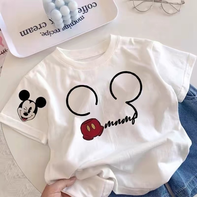 【ส่งเร็ว 24 ชม.】เสื้อยืดเด็ก ลาย Mickey Mouse นุ่ม ระบายอากาศดี ไม่ย้วย สำหรับเด็ก 1-12 ปี