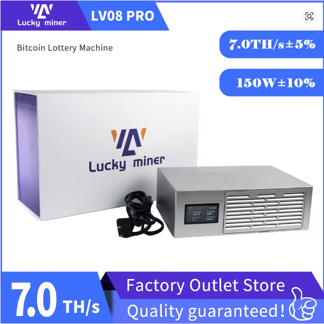 Lucky Miner LV08 Pro 7TH/s Bitcoin Miner SHA256 BTC BCH BSV DGB Solo Mini ASIC Miner Silent Home