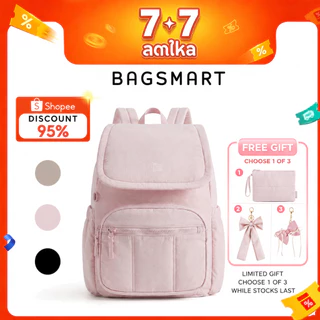 BAGSMART กระเป๋าเป้ผู้หญิง กระเป๋าเป้โน้ตบุ๊ก 14 นิ้ว กันน้ำ น้ำหนักเบา จุเยอะ กระเป๋าทำงาน ไปเรียน แฟชั่น