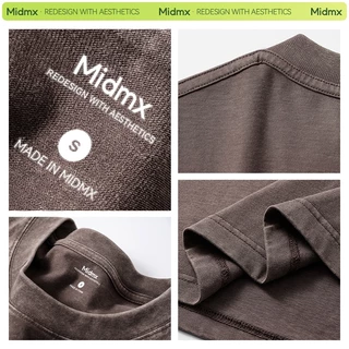 MIDMX ผ้าฝ้าย100% เสื้อยืดฟอก oversize เสื้อยืดแขนสั้นคอกลม สไตล์อเมริกัน ผ้านุ่มใส่สบาย แฟชั่นฤดูร้อน สําหรับผู้ชาย และผู้หญิง