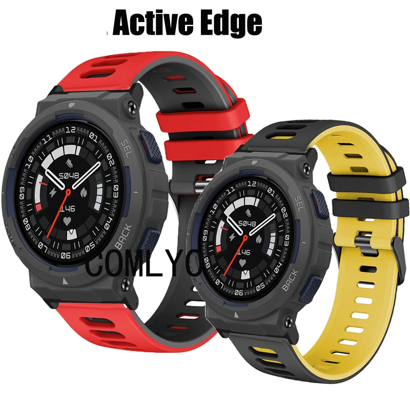 สําหรับ Amazfit Active EDGE สายซิลิโคนสมาร ์ ทวอท ์ ชนุ ่ มกีฬาสายรัดข ้ อมือผู ้ หญิงผู ้ ชาย