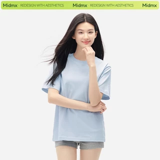 【HOT SALE】MIDMX เสื้อยืด ผ้าคอตตอน 2026 แขนสั้น แขนสั้น คอกลม ไม่ย้วย ไม่หด ผ้าหนาทรงสวย ยับยาก รีดง่าย แฟชั่นฤดูร้อน COD