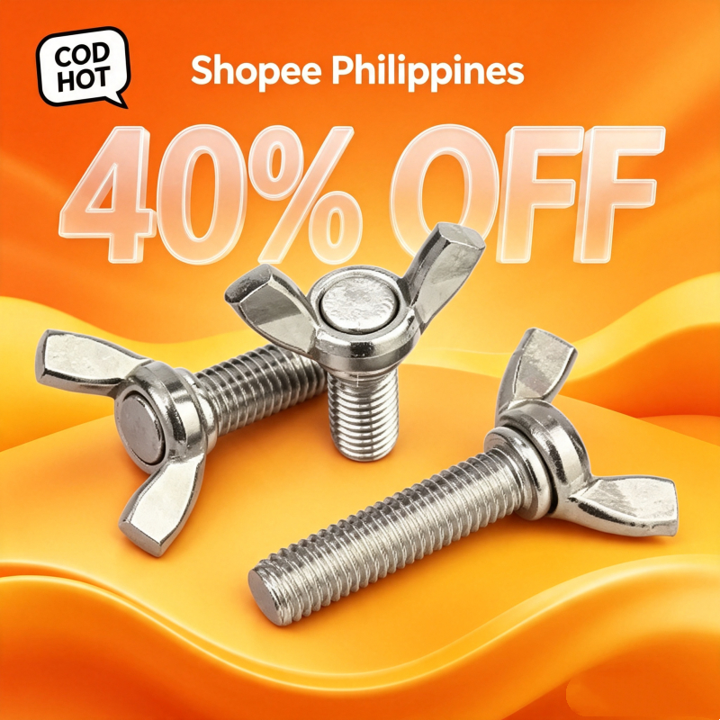 COD สกรูผีเสื้อสแตนเลส316 มาตรฐาน DIN316 สกรูขันด้วยมือ 316 Stainless Steel Wing Hand Screw M4 M5 M6