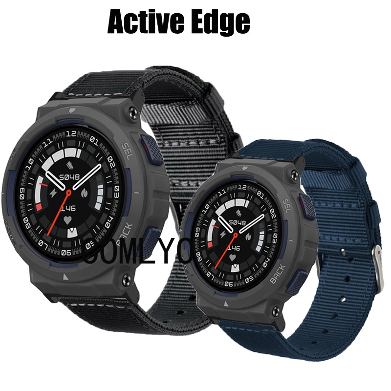 สําหรับ Amazfit Active EDGE สายสมาร ์ ทนาฬิกาไนลอนผ ้ าใบกีฬาสร ้ อยข ้ อมือผู ้ หญิงผู ้ ชาย