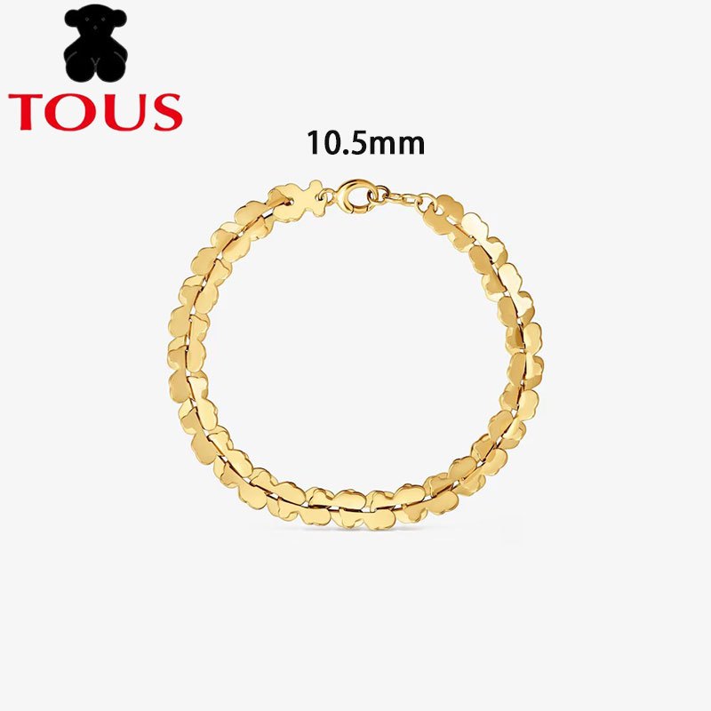 TOUS New TGold-Color steel chain bracelet with Carousel bear motifs.Modern and Purpose ดีไซน์คลาสสิค