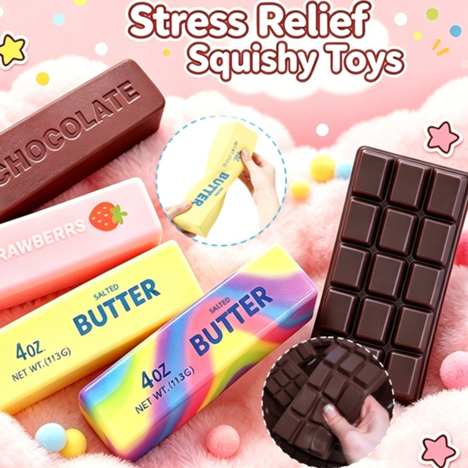 สกุชชี่เนย สนุกช้า Rising Taba ชีสสตรอเบอร์รี่ช็อกโกแลต squishy Stress Ball ความเครียดบรรเทา Fidget ของเล่นสําหรับ ADH Party Favor ของขวัญ