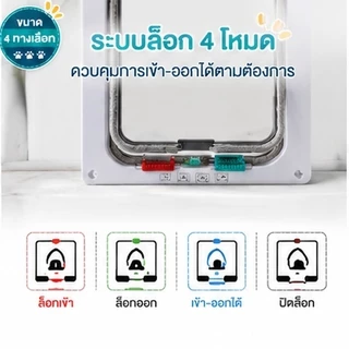 4 ทางล็อคแมวประตูสัตว์เลี้ยงประตูติดตั้งง่าย