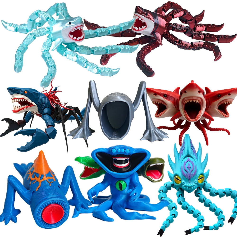 Subnautica แปลก Deep Sea Monster 3D พิมพ์ยืดหยุ่น Fidget ของเล่น,สัตว์ทะเลรุ่นสําหรับแฟนๆคอลเลกชัน,ตกแต่งโต๊ะ & Hallowee ของขวัญวันเกิดสําหรับเด็ก