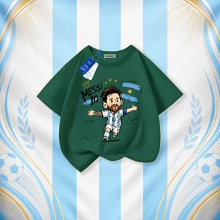 【จัดส่งภายใน 24 ชม.】COD เสื้อยืดเด็ก ลายการ์ตูนฟุตบอลเมสซี่ ส่งจากกรุงเทพฯ เหมาะสำหรับเด็กอายุ 1-12 ปี