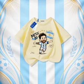 【จัดส่งภายใน 24 ชม.】COD เสื้อยืดเด็ก ลายการ์ตูนฟุตบอลเมสซี่ ส่งจากกรุงเทพฯ เหมาะสำหรับเด็กอายุ 1-12 ปี