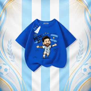 【จัดส่งภายใน 24 ชม.】COD เสื้อยืดเด็ก ลายการ์ตูนฟุตบอลเมสซี่ ส่งจากกรุงเทพฯ เหมาะสำหรับเด็กอายุ 1-12 ปี