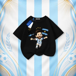 【จัดส่งภายใน 24 ชม.】COD เสื้อยืดเด็ก ลายการ์ตูนฟุตบอลเมสซี่ ส่งจากกรุงเทพฯ เหมาะสำหรับเด็กอายุ 1-12 ปี